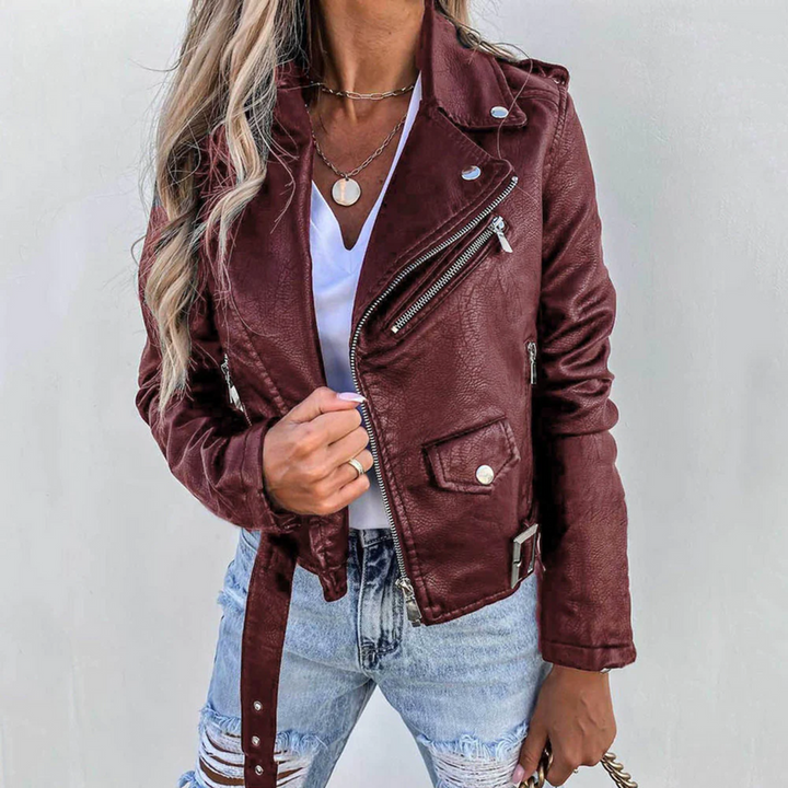 Raya – Faux Leather Biker Jacket