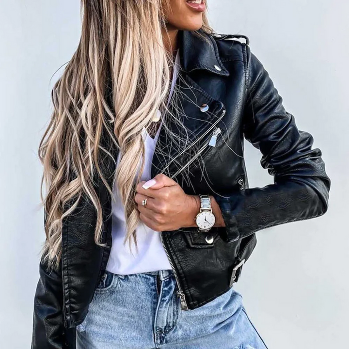 Raya – Faux Leather Biker Jacket