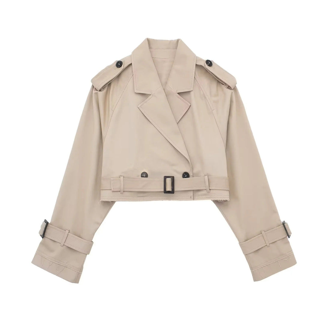 Céleste – Cropped Belted Trench Jacket