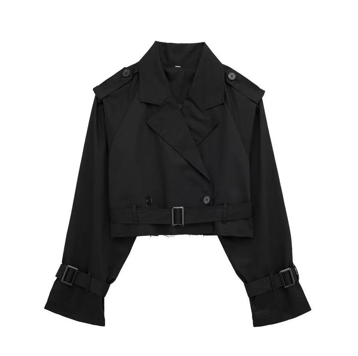 Céleste – Cropped Belted Trench Jacket