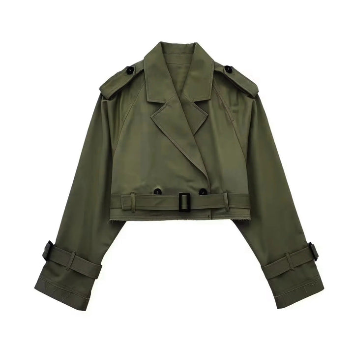 Céleste – Cropped Belted Trench Jacket